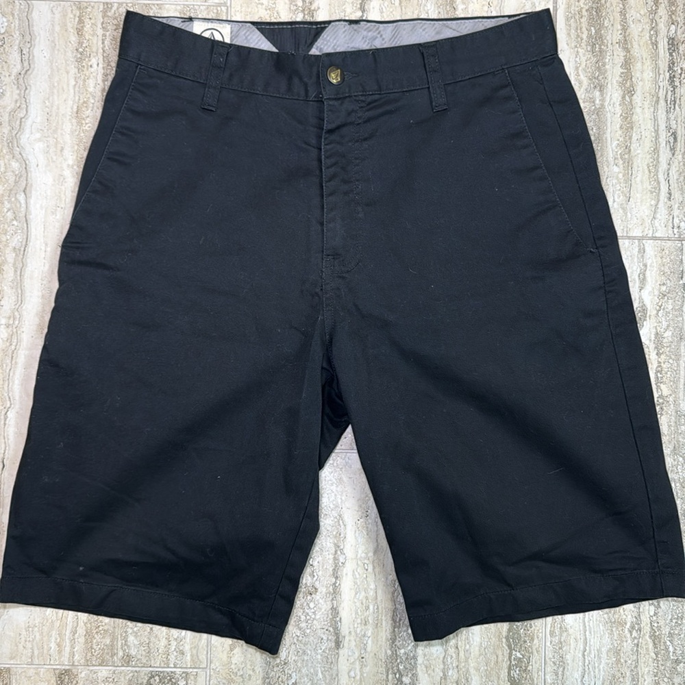 Volcom Mens Frickin Chino Shorts Black REPREVE Recycled Polyester Size 30 M29 - Picture 1 of 7